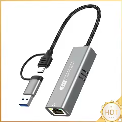 USB/Type C To Ethernet Adapter 5000Mbps USB C To Ethernet Adapter RJ45 To Type C Ethernet Converter 