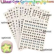 OPTIMISTI 1 Sheet Cartoon Eyes Stickers Anime Figurine Doll High Quality DIY Doll Accessories Clay D