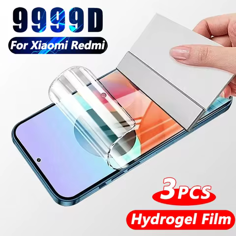 1-3Pcs Hydrogel Film For Redmi Note 13 12 11 10 9 8 10S 9S Pro Max Full Cover Screen Protector For X