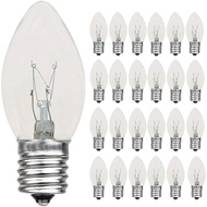 25 Pack C9 Clear Christmas Replacement Bulbs, C9 Christmas Light Bulb for String Lights, E17 Base - 