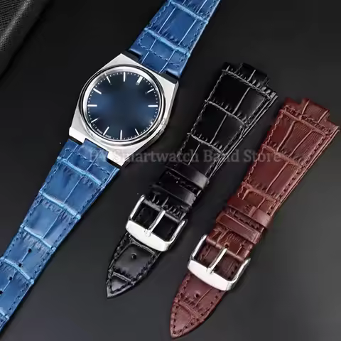 12mm Genuine Leather Watch Strap for Tissot PRX Series T137 407/410 Wrist Band Replacement Bracelet 