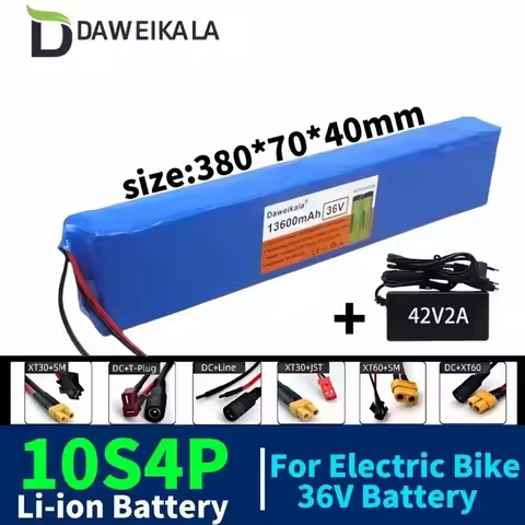 36V10S4P 13.6Ah high-power battery original 18650 lithium-ion battery pack suitable for 42V2A charge