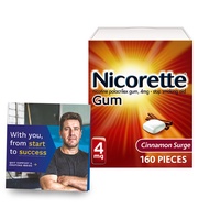 Nicorette 4 mg Coated Nicotine Gum to Help Quit Smoking with Behavioral Support Program - Cinnamon S