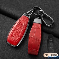 Zinc Alloy Leather Car Smart Key Case Cover Shell For Ford Focus 3 4 Mondeo MK3 MK4 Fiesta Ecosport 