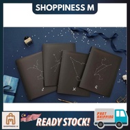 Refillable Black Horoscope A5 / B5 Notebook Astrology Zodiac [ONE Book] Replaceable Interchangeable Papers