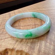 正陽綠白底青翡翠手鐲 | 18.5圍 | 天然緬甸玉翡翠A貨 | 送禮