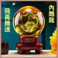 Zinan Palace Over Furnace Consecrated October First Update-Yellow Crystal Ball Ornaments Inner Carve