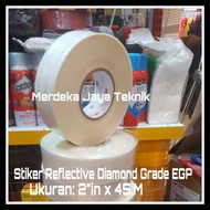 PUTIH 3m Diamond Sticker Grade EGP White Color Size 2"IN x 45M Scotchlite Reflective Sticker