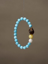 天然海紋石手串 未時VISHI多米尼加拉利瑪手鏈串珠針鈉鈣石女中式