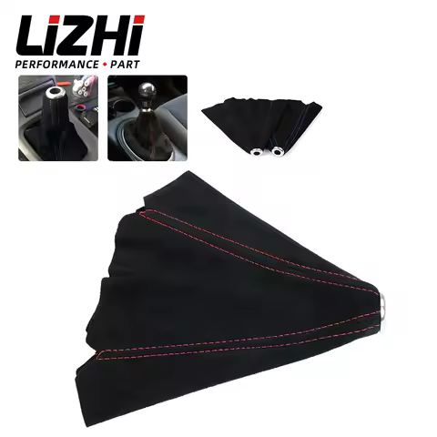 LIZHI RACING - Suede leather Red / Blue JDM Stitch Shift Knob Shifter Boot Cover MT/AT LZ-SBC11