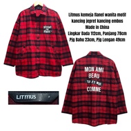 KEMEJA Litmus women's flannel shirt with snap button motif and embossed buttons