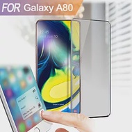 Xmart for 三星 Samsung Galaxy A80 防指紋霧面滿版玻璃保護貼黑
