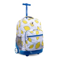 Sunrise Kids Rolling Backpack for Girls Boys Teen. Roller Bookbag with Wheels, Lemona, 18"