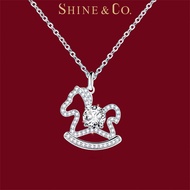 Shine&Co. Celestia Horse Necklace-0.5-Carat-Moissanite-925 Sterling Sliver