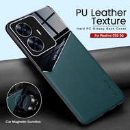 Luxury Leather Magnetic Protect Case For Realme C55 5G 2023 RMX3710 6.72" Soft Frame Shockproof Coqu