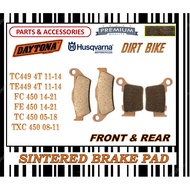 HUSQVARNA TC 449 TE 449 FC 450 FE 450 TC 450 TXC 450 BRAKE PADS SET SINTERED LONG LIFE DAYTONA