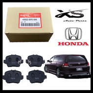 (ORIGINAL HONDA PARTS) MADE IN JAPAN REAR BRAKE PAD HONDA STREAM RN6 RN8 RSZ SMA ODYSSEY RB1 RB3 43022-SFE-000