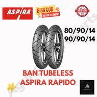 ASPIRA RAPIDO TUBELESS 80/90/14 & 90/90/14 TUBELESS OUTER TIRES FREE VALVE