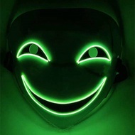 Halloween Led Mask Smiling Clown Face Luminous Wire Mask Role Playing Costume Props for Halloween Pe