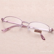 New Product Medium High-End Reading Glasses Half-Frame Metal Alloy Anti-Fatigue Reading Glasses Ladi