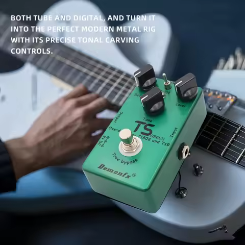 Demonfx TS GREEN Overdrive Pedal for Guitar & Bass High Quality Combined TS9 TS808 Circuit True Bypa