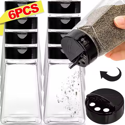 270ml 900ml Plastic Spice Jars Bottles Containers with Black Cap Empty Seasoning Bottles Large Clear