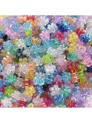 100 Piezas 4x7mm Abalorios De Flores En Colores Brillantes Mezclados Y Pequeños, Cuentas Espaciadoras Sueltas Para Hacer Joyas, Diy Pulsera, Collar, Llavero