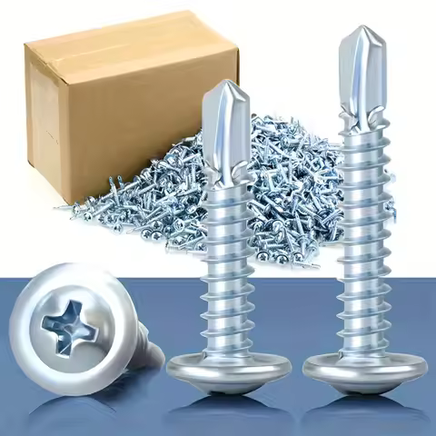 800-1500Pcs 4.2mm #8 Phillips Modified Truss Head Self -Tapping Tek Screw, Sheet Metal Screws for Zi