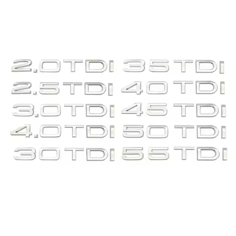 3D ABS Car Trunk Sticker Chrome Silver 2.0 2.5 3.0 4.0 5.0TDI 30 35 40 45 50 55 TDI For Audi A1 A3 A