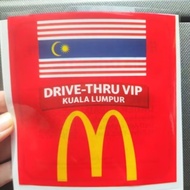 Mcd Drive-Thru Vip Sticker McDonald McDonald's MEKDI Drive Thru Car Sticker Windcreen