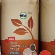 Coles Organic Brown Rice Cakes Chia Seed, 150g
