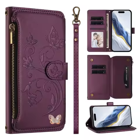 Wrist Zipper Wallet Case for Nokia G400 C300 G42 G22 G21 G11 XR20 X30 X20 C32 C30 C12 C10 C02 C01 Ch