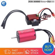 Surpass Hobby 2838 3600KV Brushless Motor + 35A Brushless Speed Controller ESC กันน้ำ2S 3S สำหรับ1/16 RC Car