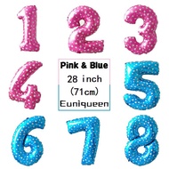 Ready stock!! Big Number balloons 1 2 3 4 5 6 7 8 9 Pink digital balloon Boy blue number 100 days Bi