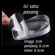 SEPASANG GEL SILICON PENINGGI BADAN INVISIBLE INSOLE SEPATU WANITA BANTALAN PENINGGI BADAN ALAS SEPA