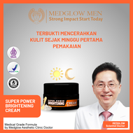 MEDGLOW MEN Super Power Brightening Cream with SALMON DNA for Whitening Acne Anti Aging BPOM HALAL |