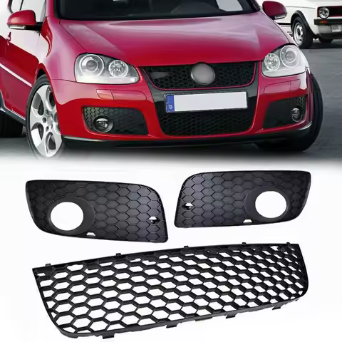 ABS Black 6Q0853665E 6Q0853666G Car Front Bumper Lower Fog Light Vent Grille Grill Cover Fit For VW