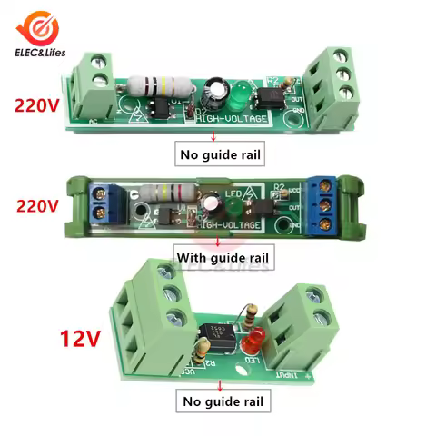 Optocoupler Isolation Module Isolated Board PC817 EL817 12V / 220V 1 Channel No Din Rail Holder PLC 