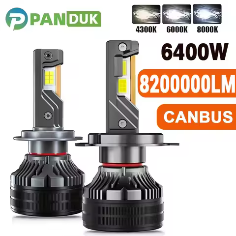 PANDUK H7 Led Headlight Bulb 8200000LM 4300K 6000K H4 LED H11 HB3 9005 HB4 9006 6400W 3 Copper Tube 