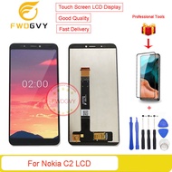 FWDGVY 5.7นิ้วอะไหล่สำหรับ Nokia C2สัมผัสหน้าจอ LCD หน้าหน้าจอดิจิตอล Lcds