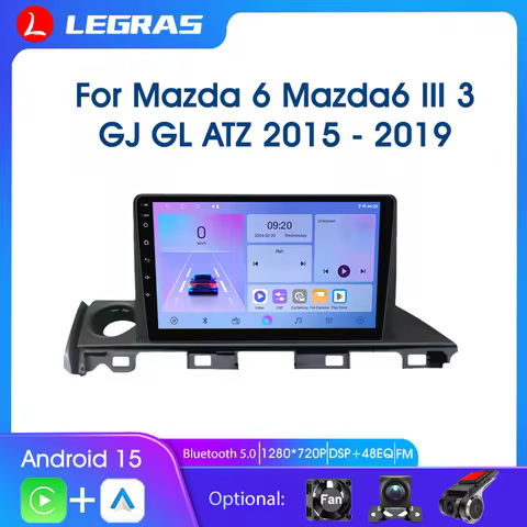 Android 15 For Mazda 6 Atenza 3 GJ GL 2015-2019 Car Radio Android Auto Navigation GPS Head Unit Carp