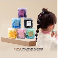 BSU Pengikat Rambut Getah Budak Perempuan Tahan Lasak Pelbagai Warna Elastic Ponytail Hair Band Scru