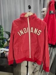 VARSITY MLB INDIANS JACKET MERAH FULL EMBOSH