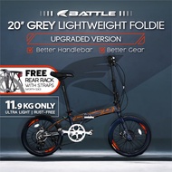 🇸🇬【ANTI-RUST - 11.9kg】20inch BATTLE Lightweight Folding Bike MRT and Bus Friendly Foldable Bicycle