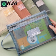 1F Transparent Mesh Document Bag Book Workbook Textbook Storage Bag Subject Classification Data A4 F