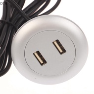 DTA Embedded Desktop 2 Port USB2.0 To USB Charge Connector 5V 2A Extension Cord Mobile Tea Table Sof