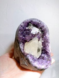 天然巴西水晶 紫水晶花園水晶洞 方解石共生 crystal 花園 水晶