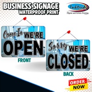 DENTAL CLINIC - OPEN CLOSE Signages | Back to Back | A4 ( 8 X 11 inches ) Waterproof Print