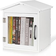 Outdoor Library Outdoor Book Box Storage Small Wooden Cabinet Little Literature Box for Neighborhood
