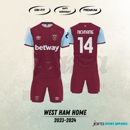 West HAM HOME Jersey 2023-2024 Football Jersey Design Full Printing Free Custom Name And Number